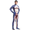CosplayBoys Combinaison Cosplay Dinosaure Raptus Bleu-Blanc